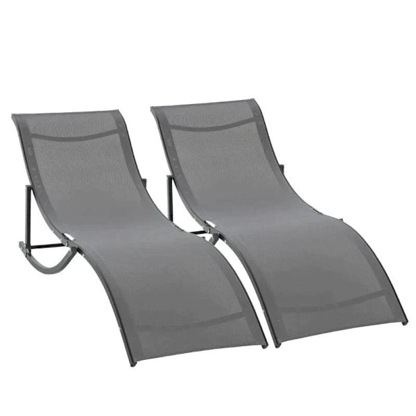 Rootz liggestole - liggestole - havestole - stofstole - mørkegrå - 165 x 61 x 63 cm