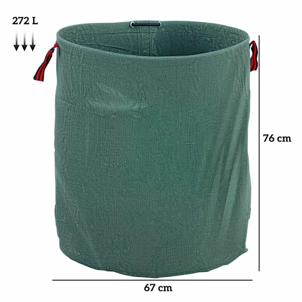 Rootz 3 Pack Garden Bag - Bladpose - Affaldssæk - Vandtæt UV -beskyttelse - Ø67 x 76H CM - 272L KAPACITION
