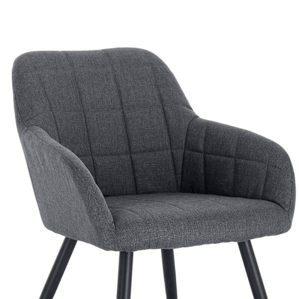 Rootz sæt med 2 spisestuestole - Lænestole - Komfortstole - Ergonomisk design, holdbar konstruktion, nem montering - linned og metal - 49cm x 43cm