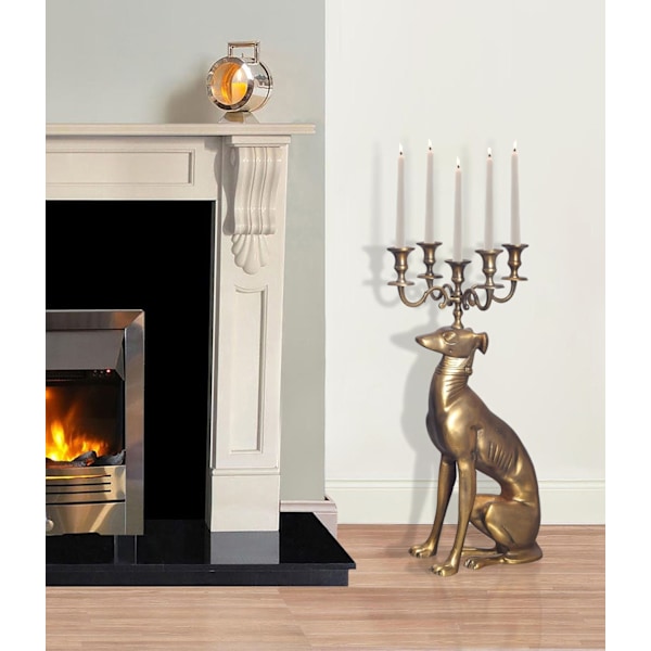 Rootz Dekorativ ljusstake - Candle Holder - Greyhound Figurine - Unik design - Handgjord - 26 cm x 69 cm x 40 cm