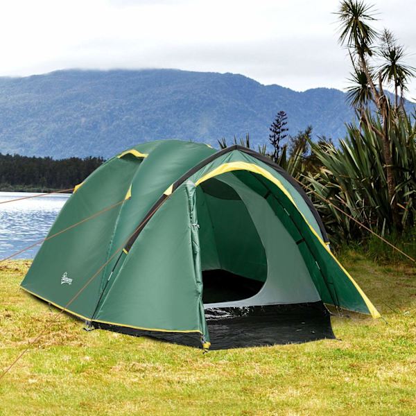 Rootz Campingtält - Grön, Gul - Polyester, Pe, Glasfiber - 127,95 cm x 72,04 cm x 51,18 cm