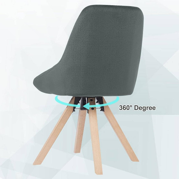 Rootz-setti 2 pyörivää ruokatuolia - Velvet-ruokailutuolit - Pyörivät tuolit - Mukava ergonominen muotoilu - Kestävät pyökkipuujalat - 84 cm x 40 cm x