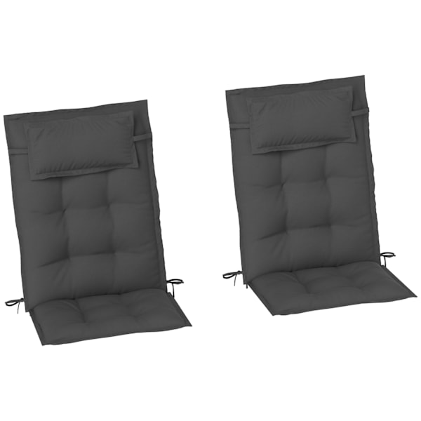 Rootz 2 stykker Sun Lounger Set - Garden Lounger Puder - polstrede puder - Vandafvisende, fade -resistent - 50x116x5 cm - Grå
