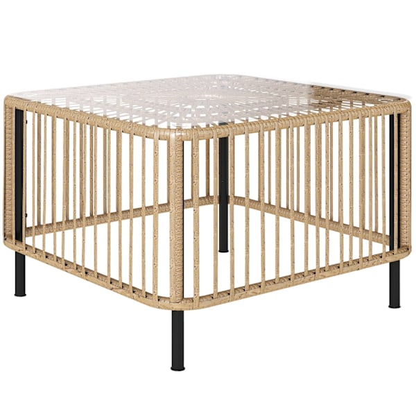 Rootz Poly Rattan -puutarhapöytä - Säänkestävä sivupöytä - Neljännespöytä - Kestävä muotoilu - 65 cm x 65cm x 43cm