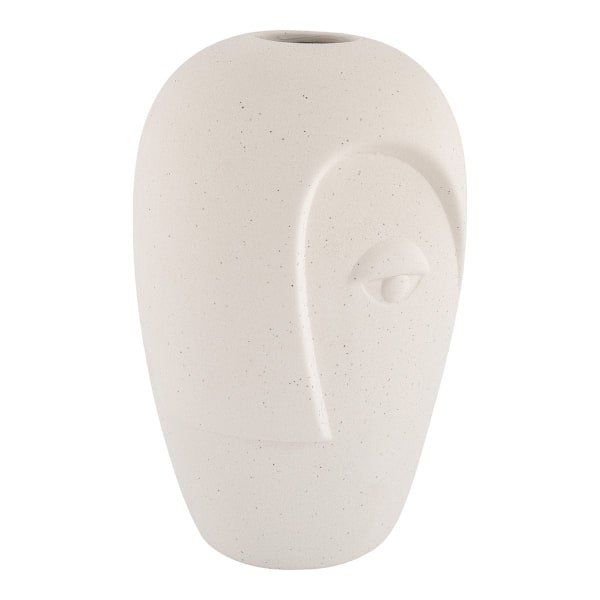 Rootz Ceramic Face Design Vase - Modern Vase - Abstract Vase - Dekorativ fokalbit - 12,5 cm x 13 cm x 19,5 cm