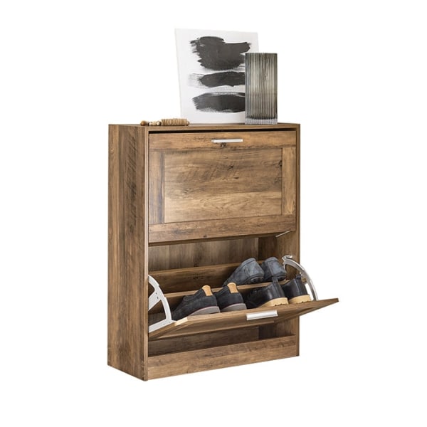 Rootz Skoskåp med 2 flikar - Skoorganisator - Skoförvaring - Väggsäkert lutningslås - Multifunktionell toppplatta - Utrymmesbesparande design - 60 cm