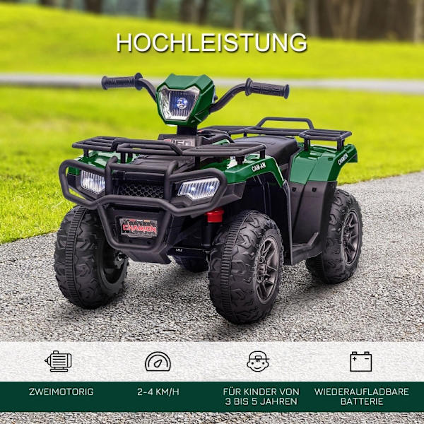 Rootz elektrisk fyrhjuling för barn - ATV för barn - Batteridriven fyrhjuling - Realistisk körupplevelse - Förbättrad säkerhet - Underhållning på språ