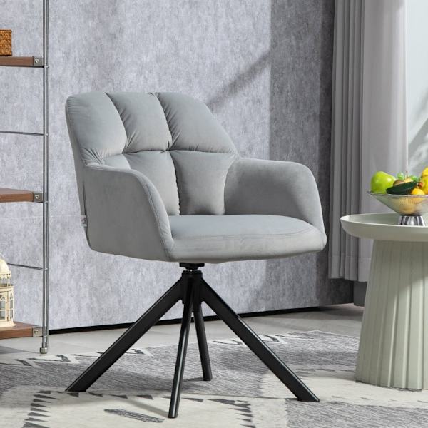 Rootz Swivel Reading Chair - Fåtölj - Avslappningsstol - 360° rotation - Sammetstyg - 58,5 cm x 59 cm x 78,5 cm
