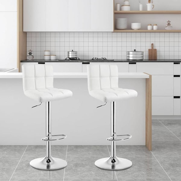 Rootz Barpall - Barstol i konstläder - Justerbar svängbar pall - Ergonomisk design - Stabil metallram - 44cm x 38cm x 92-114cm