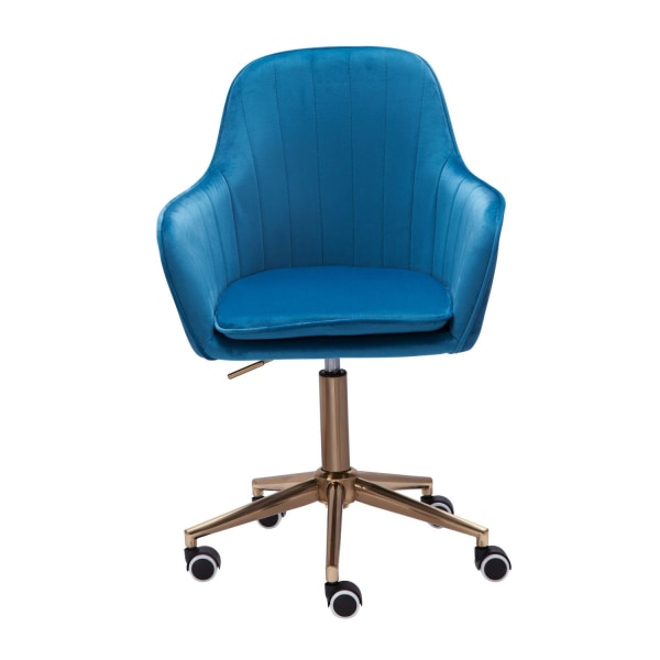 Rootz skrivebord fløjlsblå - Design drejestol med ryglæn - Arbej