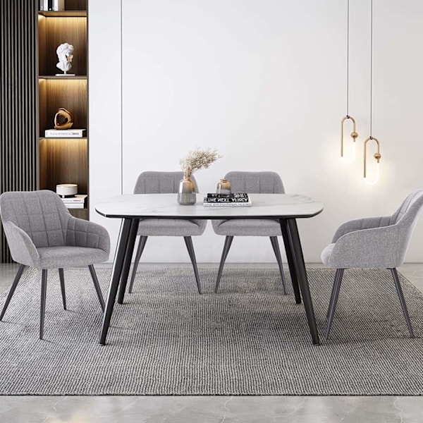 Rootz Set med 6 stoppade matstolar - Fåtöljer - Komfortstolar - Ergonomisk design - Hållbar konstruktion - Mångsidig stil - 43cm x 55cm x 81cm