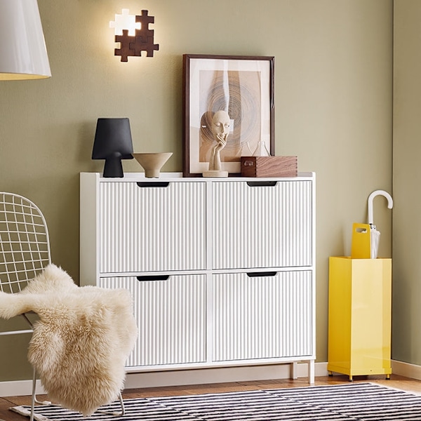 Rootz Rumbesparende skoskab - Skoarrangør - Opbevaringsenhed - MDF & Metal - Kompakt og robust - 100x91x19cm