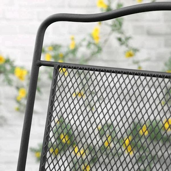 Rootz 3 dele bistrosæt med bord og 2 stole - Havemøbler - Metal - Sort - 55,5 x 55,5 x 69,5 cm