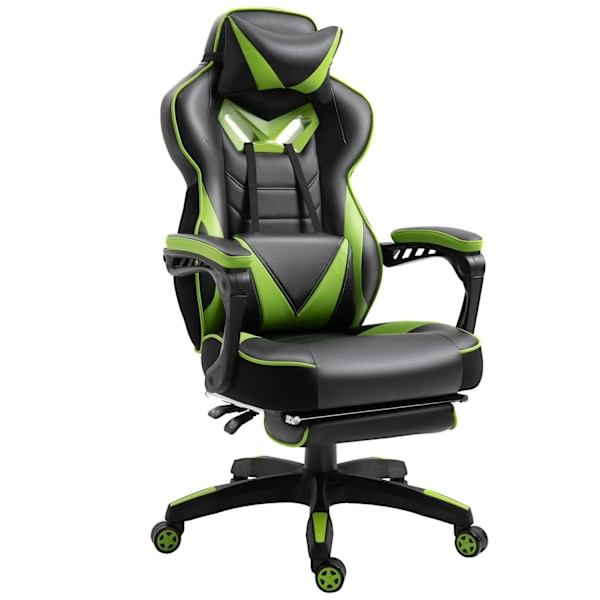 Rootz Ergonomic Gaming Office Chair - Swivel Chair - Justerbar stol - Footrest & Cushion Support - 65L x 70W x 118.5-128.5h cm