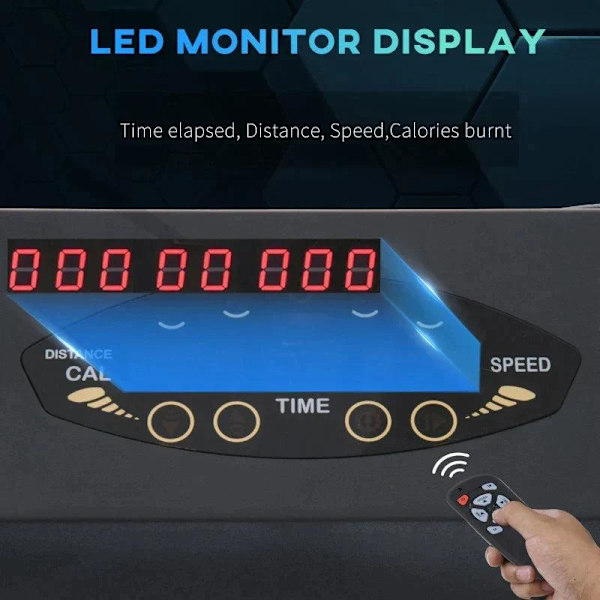 Rootz Løbebånd - Elektrisk Løbebånd - Elektrisk Løbebånd Med LCD Display - Sammenfoldelig fitnessmaskine - Stål - Sort - 105 x 56 x 108,5 cm
