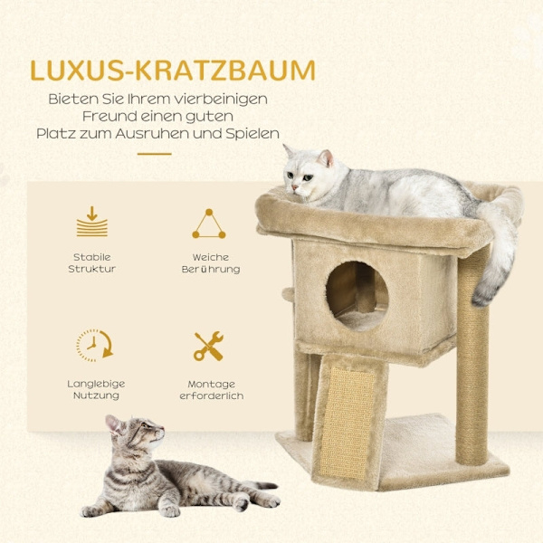 Rootz PawHut Cat Scratching Post - Cat Play Station - Cat Rest Station - Ultimate Play - Kloslipning - Högkvalitativ konstruktion - 40W x 40D x 57H cm