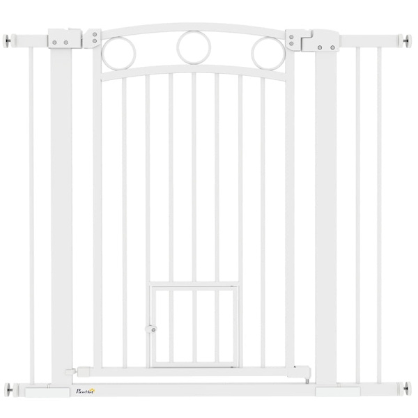 Rootz No-Drill Pet Stair Gate - Koiran portti - Säädettävä turvakatto - Kaksoislukko - 76-104W x 96K cm