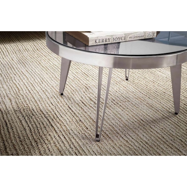 Rootz Modern Design Soffbord - Runt Bord - Spegelbord - Unik handgjord bit - Svart/Silver - 60cm x 60cm x 33cm