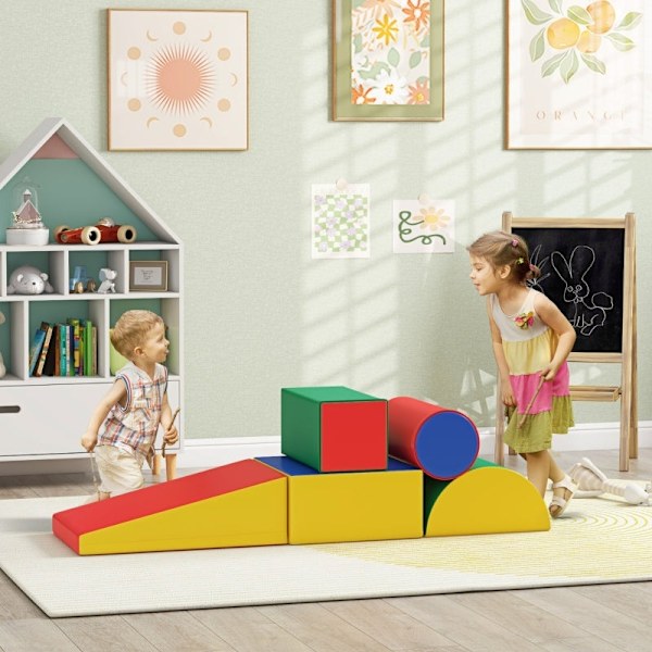 Rootz Soft Building Block Set - Leksakskuber - Utbildningsleksak - Motorisk skicklighetsutveckling - 40,6 cm x 40,6 cm x 20,3 cm - EPE-skum