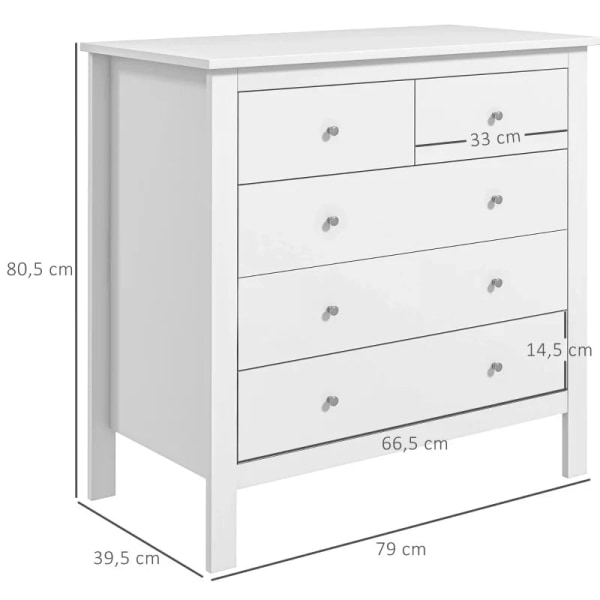 Rootz kommode - Skænk - Lydsvag åbning/lukning - Anti-tip - Spånplade - Hvid - 79 x 39,5 x 80,5 cm