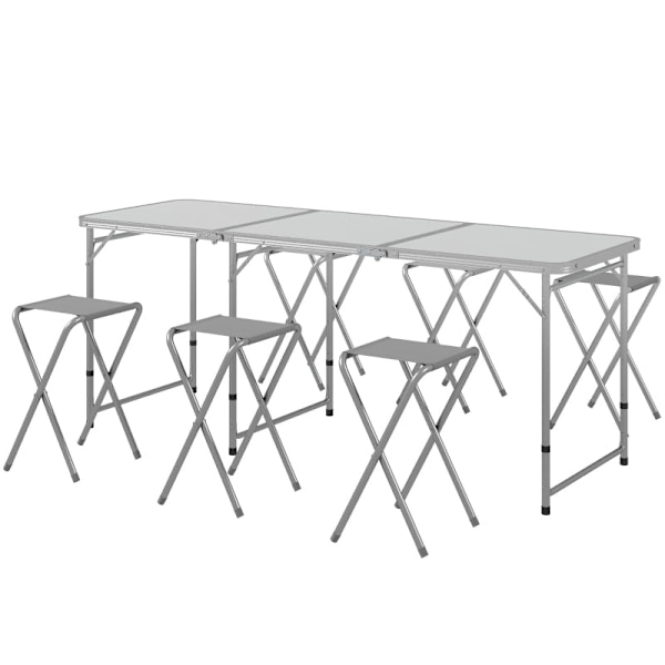 Rootz picknickset hopfällbart bord med stolar - Bärbart matsalsset - Utemöbler - Komfort, hållbarhet, bekvämlighet - 180 cm x 60 cm x 70 cm bord, 32 c