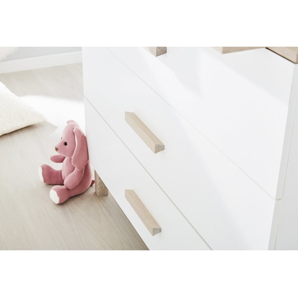 Rootz Lumi 3-delt børneværelsessæt - Tremmeseng - Pusleenhed - Cabriolet - 145 cm x 77 cm x 84 cm (sengeseng)