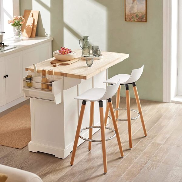 Rootz Extendable Kitchen Island Kitchen - Kaappiseinäkeittiö - Säilytysvaunu kumipuutyötasolla