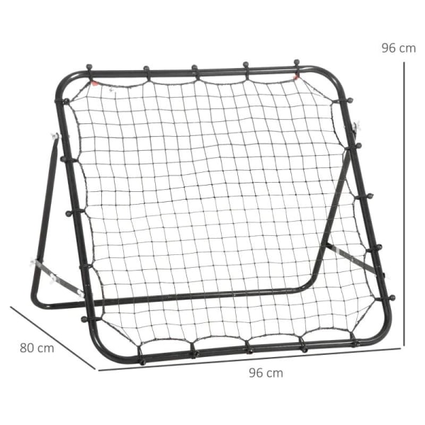 Rootz Rebounder - Football Rebounder - Kickback Goal Rebound Wall Net - Metallrör + PE-tyg - Svart - 96 x 80 x 96 cm