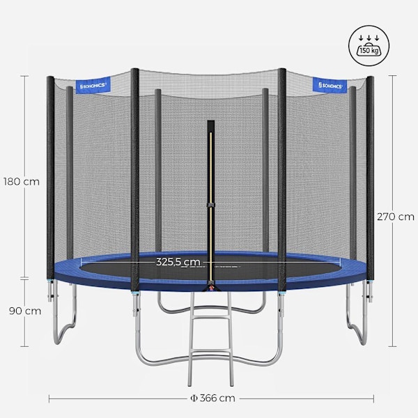 Rootz Trampolin - Utomhusstudsmatta - Barnstudsmatta - Ministudsmatta - Trampolinpark - Hoppstudsmatta - Svart/Grön
