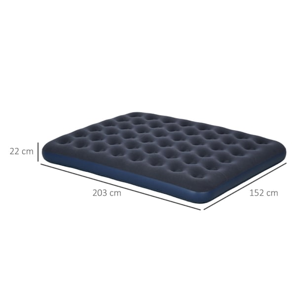Rootz luftmadrass för 2 personer - Uppblåsbar säng - Campingmadrass - Mjuk & Robust - Optimalt kroppsstöd - Snabb uppblåsning - 203cm x 152cm x 22cm -