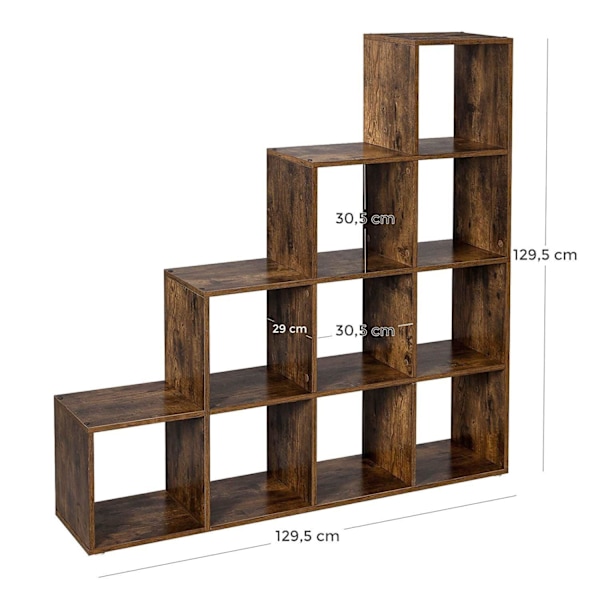 Rootz reol - 10 rum - Arkivskab - Skab - Skabe - Træ - Brun - Industriel - 129,5 x 30,5 cm