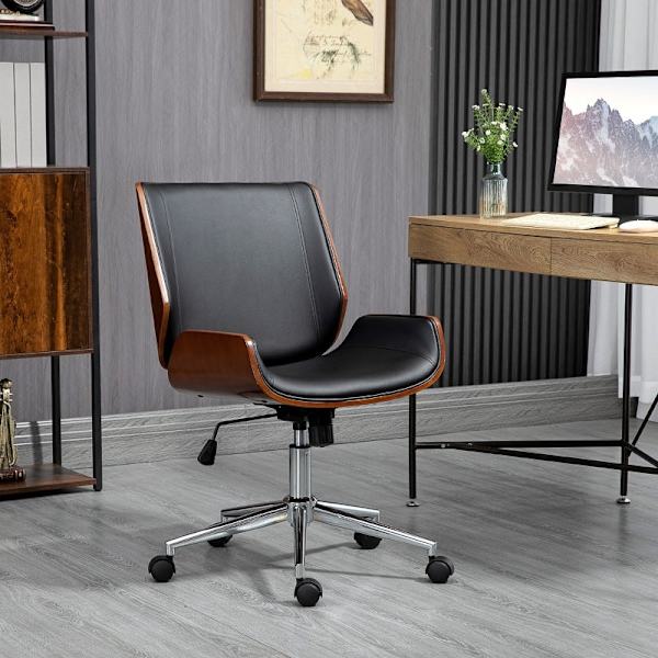 Rootz Vinsetto skrivbordsstol - Kontorsstol - Snurrstol - Komfort och stil - Justerbar i höjdled - konstläder - 53cm x 60cm x 86-96cm