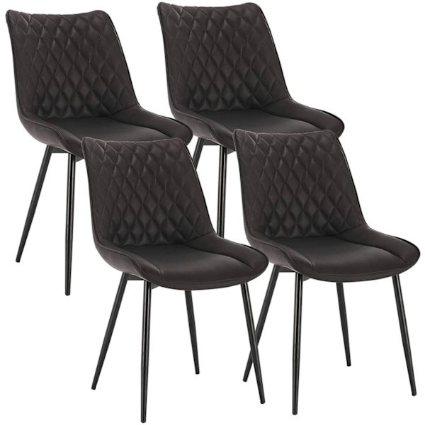 Rootz Set med 4 matstolar - Köksstolar - Moderna sittplatser - Slitstark, bekväm, lätt att rengöra - konstläder - 46 cm x 40,5 cm x 85,5 cm