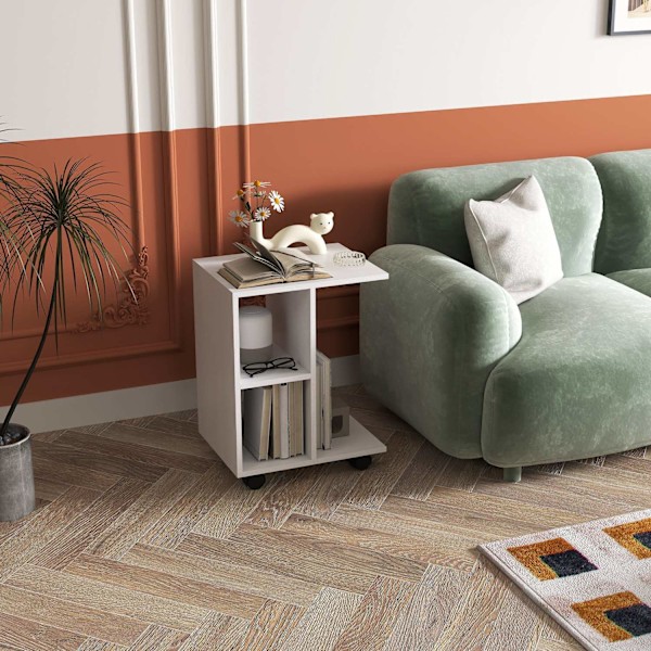 Rootz C Form sidebord - sofabord - hjørnebord - mobil fleksibilitet - E1 -spånplade - 45 x 35 x 58 cm - Hvid