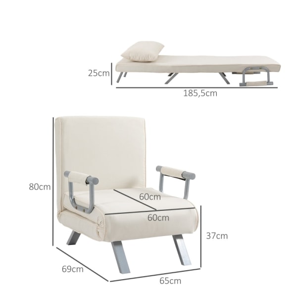 Rootz afslapningsstol - Sovesofa - Liggestol - Ultimativ komfort - Justerbart ryglæn - Metalstel - 65cm x 69cm x 80cm