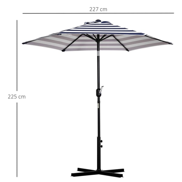 Rootz päivänvarjo Puutarhavarjo - Sininen - Metalli, Polyesteri - cm x cm x 0,88 cm