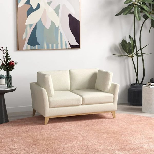 Rootz 2 pers. sofa - Skandinavisk design - Loveseat 2 pudepuder - Ramme af naturtræ - Beige - 137 x 78 x 78 cm