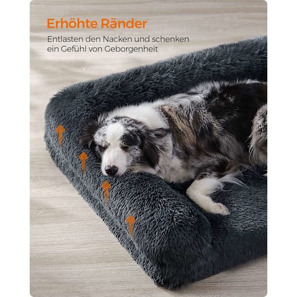 Rootz-pehmoinen koiransänky - Tummanharmaa lemmikkimatto - Memory Foam - Ortopedinen tyyny - 106cm x 80cm x 23cm - Kevyt 3,1kg