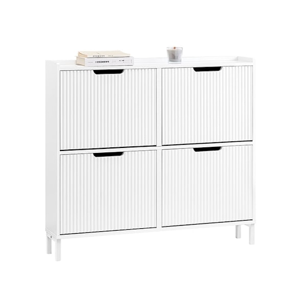 Rootz Rumbesparende skoskab - Skoarrangør - Opbevaringsenhed - MDF & Metal - Kompakt og robust - 100x91x19cm