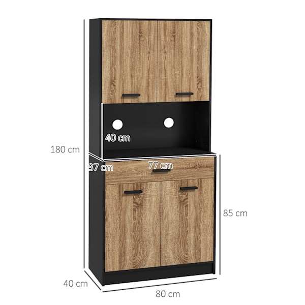 Rootz -keittiön kaapin buffetvarasto - keittiön huonekalut - keittiön kaapin - runsaasti säilytystilaa - 80w x 40d x 180h cm