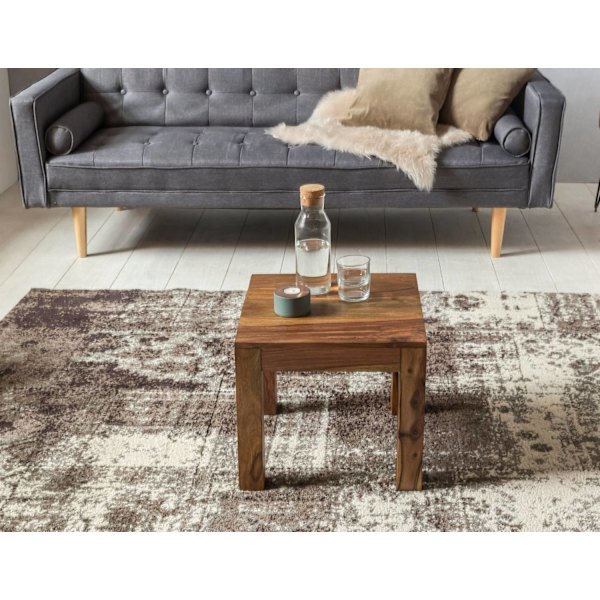 Rootz Solid Wood Soffbord - Vardagsrumsbord - Sheesham Wood - Handgjorda - Unik design - 45cm x 40cm x 45cm