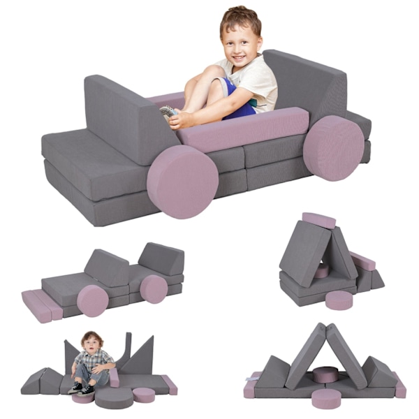 Rootz Modular Children's Sofa - Play Sofa - Building Blocks - Boost Creativity - 150 cm x 69 cm x 49 cm