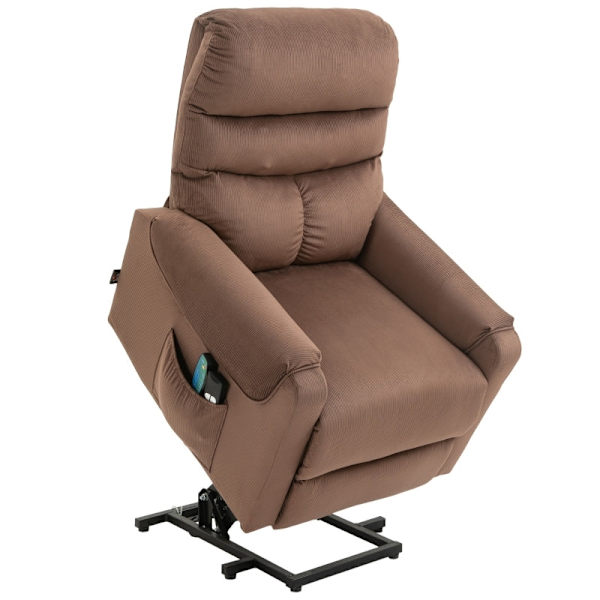 Rootz Power Lifting Chair med Stand-Up Aid - Elektrisk TV hvilestol - Vibrationsmassage - Varmepuder - Brun - 79cm x 97cm x 103cm