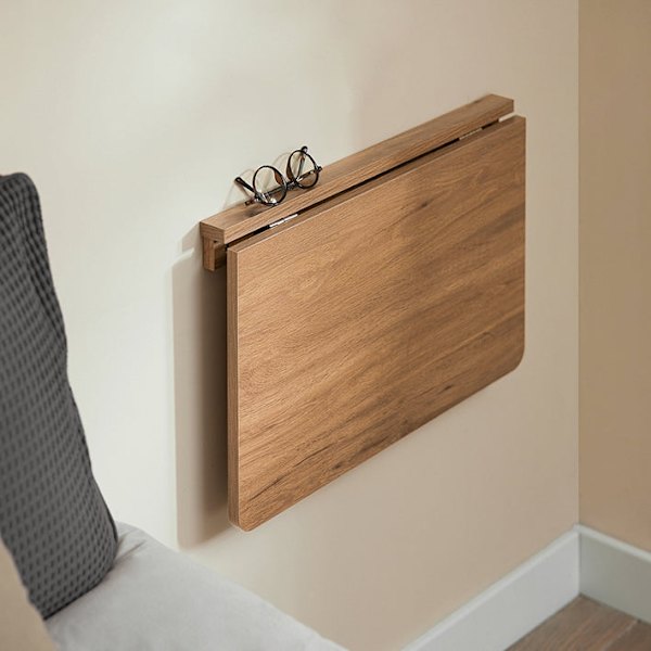 Rootz Vægmonteret Foldebord - Køkkenbord - Skrivebord - Pladsbesparende design - Holdbart PB-materiale - Ideelt til små rum og børneværelser - 60 cm x