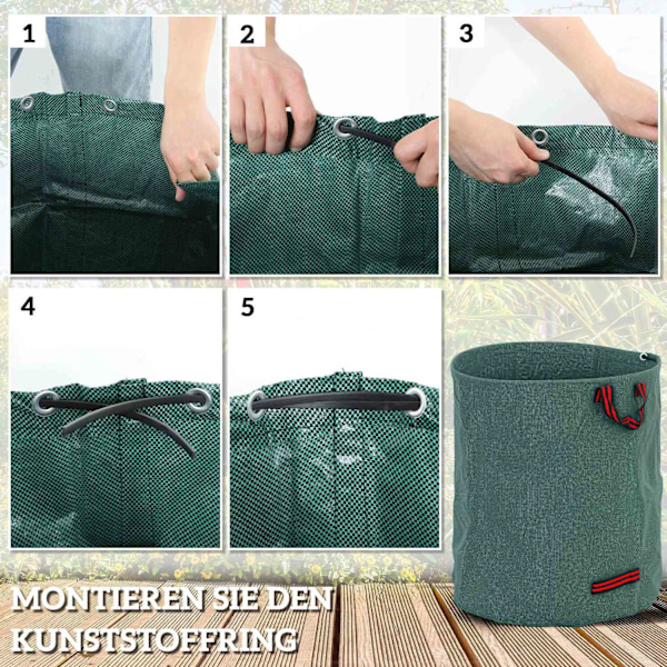 Rootz 3 Pack Garden Bag - Bladpose - Affaldssæk - Vandtæt UV -beskyttelse - Ø67 x 76H CM - 272L KAPACITION