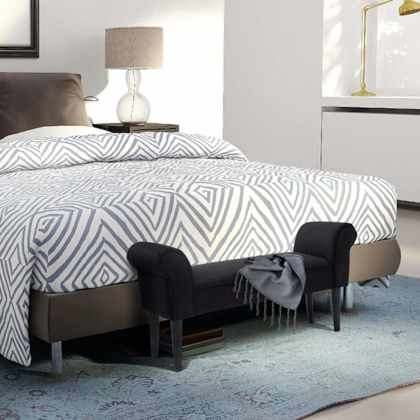 Rootz BedBench - Sort - Konstrueret træ, skum - 40,15 cm x 12,2 cm x 20,07 cm