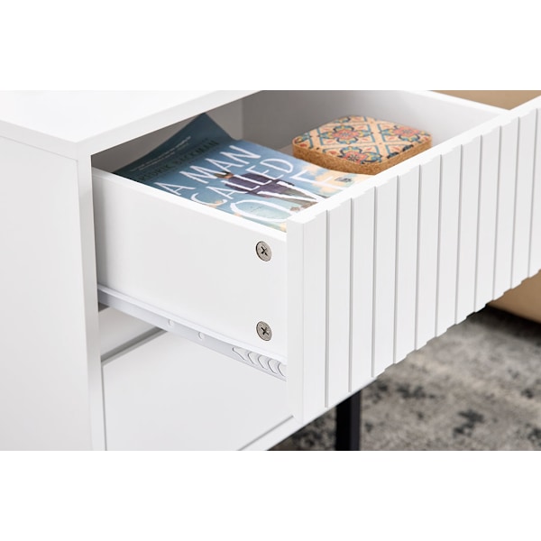 Rootz Bedside Table - Nightbord - End Table - Organized Storage - 40x48x40cm - Industrial Style - Safe & Sturdy MDF