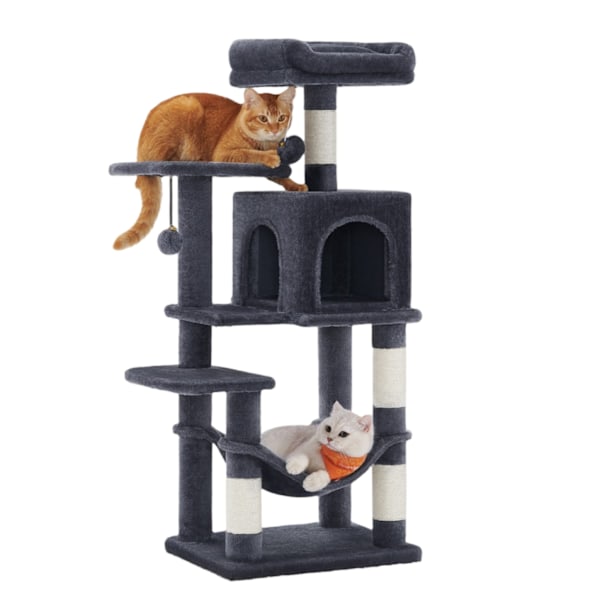 Rootz Multi -etager Cat Tree med hule - Scratching Post - Climbing Tower - Robust design - 45 cm x 35 cm x 112 cm