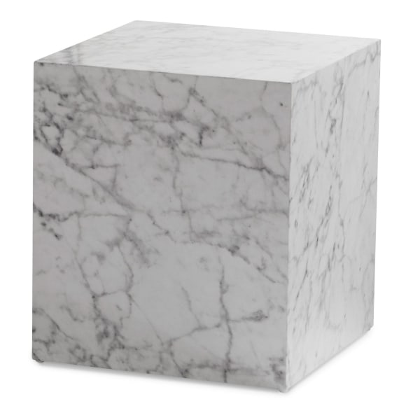 Rootz Elegant Sofabord - Sidebord - Marmorlook - Hvid - Opbevaringsområde - Sidebord - 40cm x 40cm x 45cm
