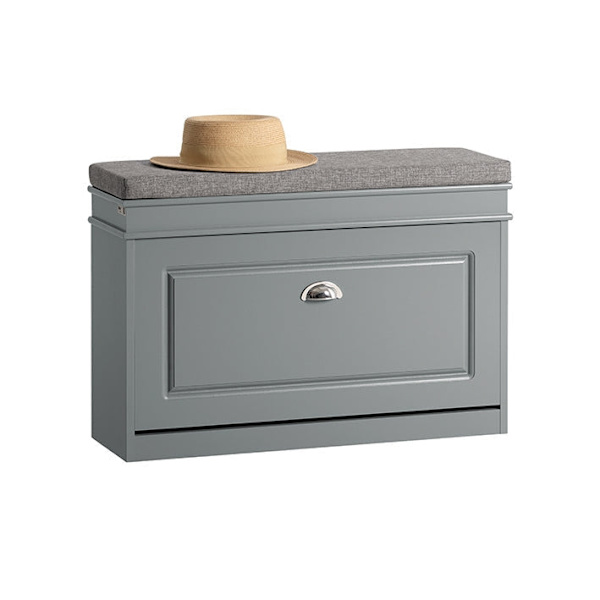 Rootz Skoskåp med vadderad sits - Skobänk - Skoorganisator - Mångsidig förvaring - Bekväma sittplatser - Enkel montering - 75 cm x 51 cm x 24 cm